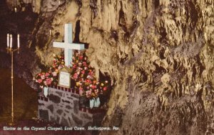 Shrine in the Chapel Lost Cave Hellertown PA Pennsylvania Vintage Postcard 1956