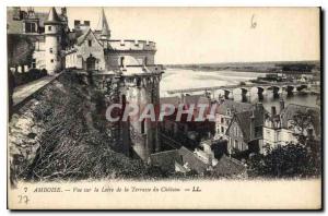 Postcard View Of Old Amboise Loire Terrace of Chateau