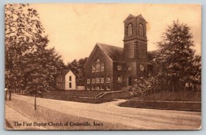 Centerville Iowa~SHARP Sepia~First Baptist Church on West State St~Neighbor~1912