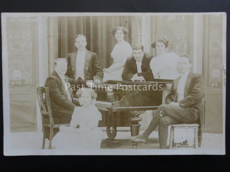 THE EXCELSIORS Opera / Musical Singers - Old RP Postcard by E. Cooke of Plymouth