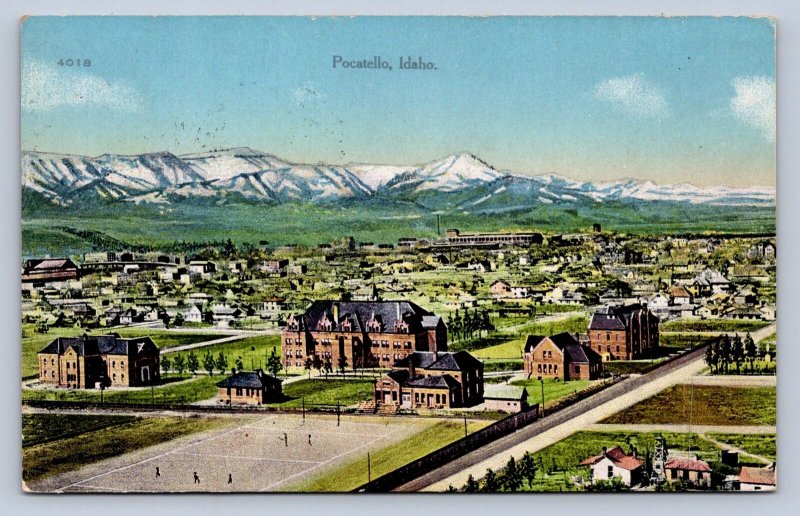 J96/ Pocatello Idaho Postcard c1910 Birdseye Homes Stores 265