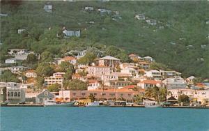 St Thomas US Virgin Islands~Denmark Hill~Boats @ Dock~Houses on Hillside~c1970s