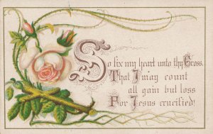 So Fix My Heart Unto Thy Cross - Religious Victorian Trade Card