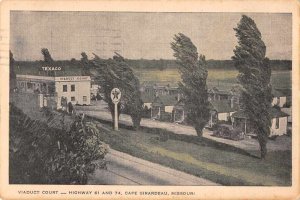 Cape Girardeau Missouri Viaduct Court Texaco Gas Station Postcard JI657997