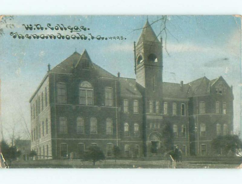 Divided-Back BUILDING AT WESTERN NORMAL COLLEGE Shenandoah Iowa IA Q3408