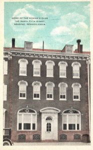 Home Of Women's Club Reading Pennsylvania North 5th Street Landmark Postcard
