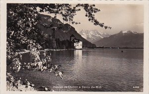 Switzerland Chateau de Chillon & Dents du Midi Real Photo