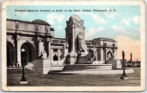 VINTAGE POSTCARD THE COLUMBUS MEMORIAL FOUNTAIN AT UNION STATION WASHINGTON D.C.