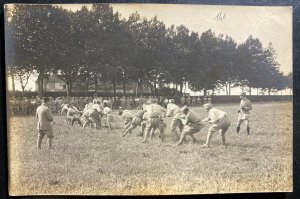 Mint France Real Picture Postcard WWI Soldiers Training Pulling Rope