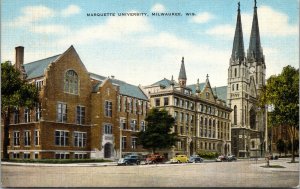 Vtg 1930s Marquette University Campus Buildings Milwaukee WI Linen Postcard