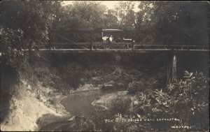 Lancaster Texas TX Car on Ten Mile Bridge 1911 Used Real Photo Postcard