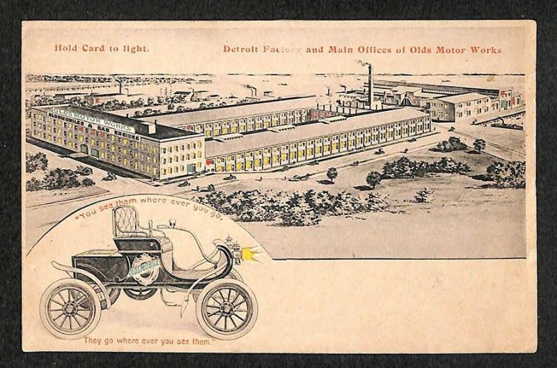 Norwich CT Smith & Swan Oldsmobile Dealership H-T-l Holt-To Light Postcard