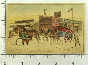 Branson & Bro. Lehigh Coal Winter Horses Coal-Cart Snow Store Flag Men P100