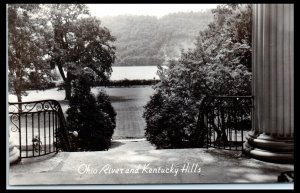 Ohio River and Kentucky Hills Lanier Memorial Madison IN Real Photo Postcard