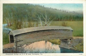 Postcard 1920s Virginia Covington Humpback Bridge US 60 Teich VA24-2286