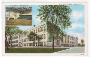 High school New Albany Indiana 1920s postcard