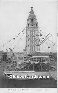 Bird's Eye View, Dreamland Tower Coney Island, NY, USA Amusement Park Unused 