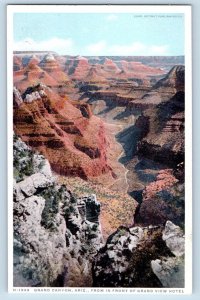 Grand Canyon Arizona AZ Postcard From In Front Of Grand View Hotel Scene c1920's