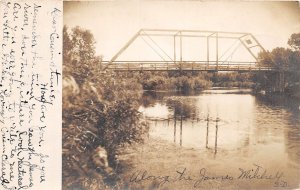 J35/ Mitchell South Dakota Postcard RPPC c1910 James River Bridge 220