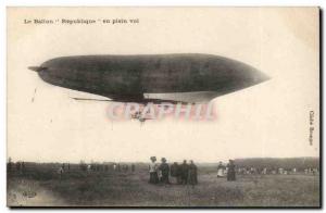 Old Postcard The Airship Republic balloon in flight Zeppelin