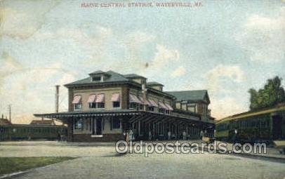 Maine Central Station, Waterville, ME, Maine, USA Train Railroad Station Depo...