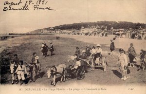 DEAUVILLE FRANCE~LA PLAGE FLEURIE-LA PLAGE-PROMENADE A ANES~1921 PHOTO POSTCARD