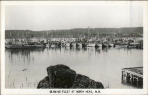 North Head NB New Brunswick Fishing Seining Fleet Real Photo Postcard