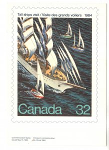 Canada Tall Ships Visit 32 Cent Stamp on Postcard 1984