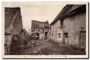 Old Postcard Folklore Auvergne A village area