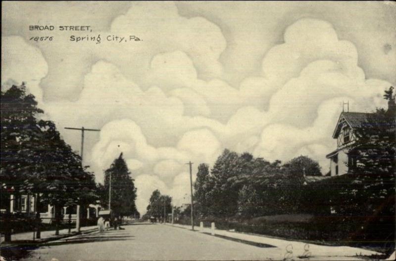 Spring City PA Broad St. c1910 Postcard