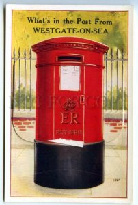 430418 UK Westgate-on-Sea Post box Vintage postcard w/ folding 12 views