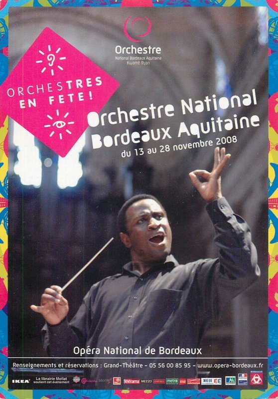 Bordeaux Aquitaine National Orchestra Advertising Postcard France 2008