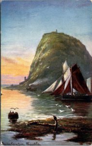 Dumbarton Castle, Scottish Castles Tuck 7147 Vintage Postcard Z02
