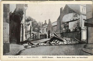 CPA Guerre 1914-1915 - ROYE - Ruines de la maison DELLE (120837)