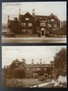 Bakewell 2 x ROWSLEY Peacock Hotel FRONT & GARDEN Horse & Cart c1912 RP Postcard