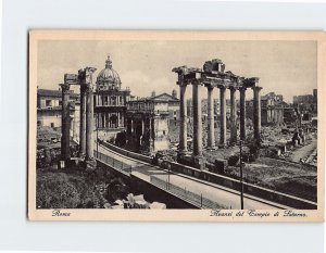 Postcard Avanzi del Tempio de Saturno Rome Italy