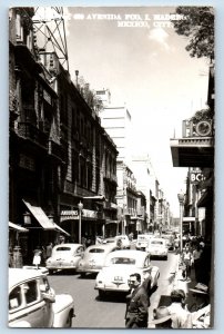 Mexico City Mexico Postcard Avenida Fco. I Madero c1950's Posted RPPC Photo