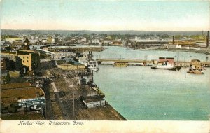 c1906 Postcard; Waterfront Harbor View Bridgeport CT, Trubee & Co. Grocers