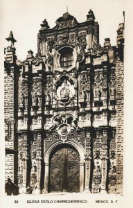 Mexico Iglesia Estilo Churrigueresco Taxco Vintage RPPC 03.96