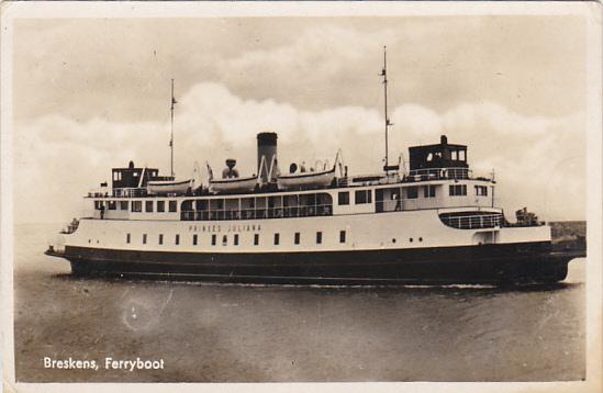 Netherlands Breskens Ferryboat Prinses Juliana Real Photo