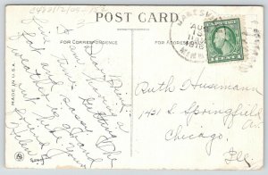 See How Nice it Is at Janesville Minnesota~Waterfall~1916 Pennant Postcard 