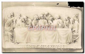 Art - Low Relief - The Last Supper Postcard Old