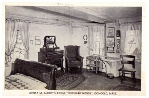 Louisa M Alcotts Room Orchard House Concord Massachusetts Postcard Posted 1953