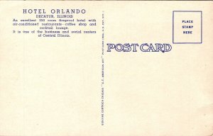 Linen Postcard Hotel Orlando in Decatur, Illinois