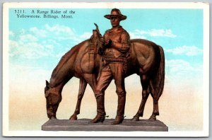 Billings Montana 1930s Postcard A Range Rider Of The Yellowstone