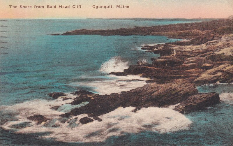 OGUNQUIT, Maine, PU-1937; The Shore From Bald Head Cliff