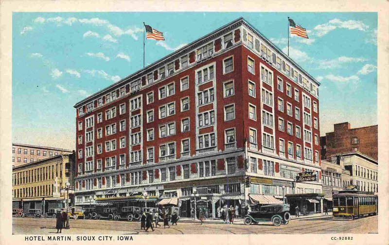 Hotel Martin Sioux City Iowa 1930s postcard