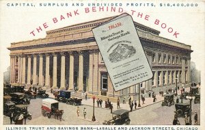 Chicago Illinois Trust Savings Bank autos People C-1910 Postcard 84-7665