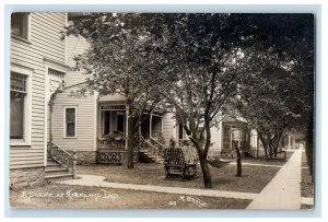 c1910's A Scene At Kirkland House And Hammock Indiana IN RPPC Photo Postcard 