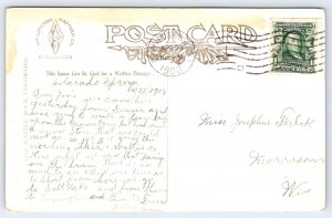 Castle Rock Colorado CO~Railroad Depot Station~1908 Postcard